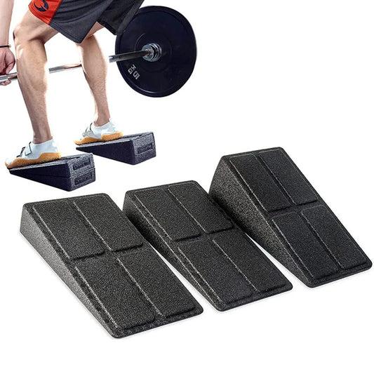 3-Piece Yoga Bricks Squat Wedge Set: Adjustable Slant Board for Exercise Gym Fitness - Non-Slip Foot Stretcher, Yoga Accessories