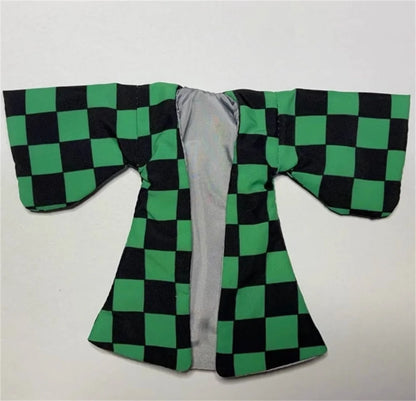 1/12 Scale Demon Slayer Action Figure – Tomioka Giyuu & Kamado Tanjirou with Grid Cloak Kimono for 6" Body Models