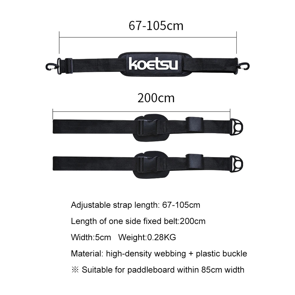 Adjustable Surfboard Shoulder Carry Sling – Paddle Board Strap & Deck Bag Carrier for SUP