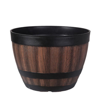 Large Capacity Bucket-Style Flower Pot – Retro Planter for Home & Garden