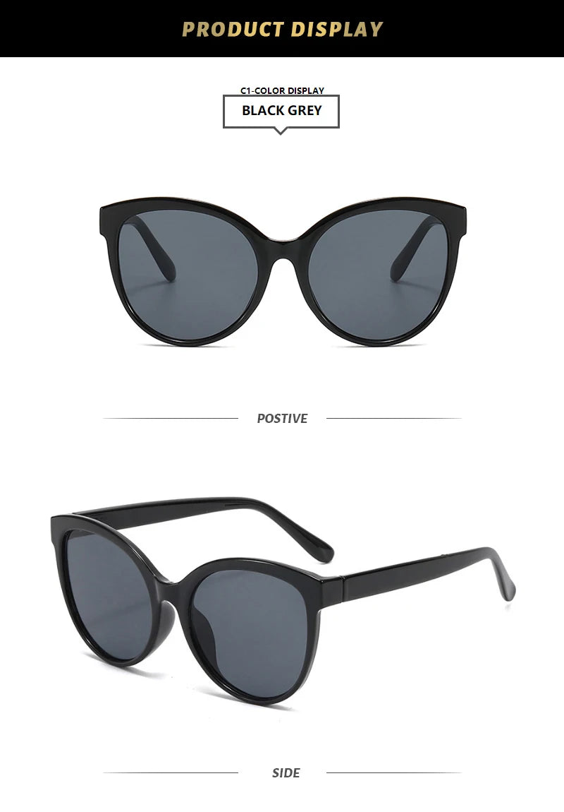 Cat Eye Sunglasses for Women - Oversized UV Protection Outdoor Driving Sunshade Glasses