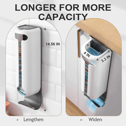 Wall-Mounted Kitchen Grocery Bag Holder - Convenient Plastic Bag Dispenser and Organizer, Space-Saving Old Bags Saver