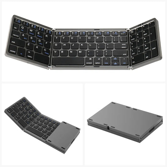 Mini Portable Folding Keyboard | Thin Wireless BT Number Keypad | Compatible with Mac Windows Laptop Tablet | Light-Handy Bluetooth-compatible