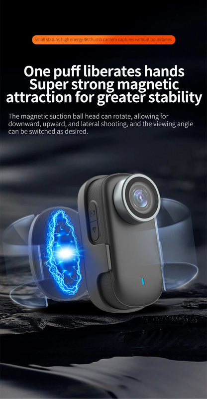 4K WiFi Mini Action Camera — Portable Thumb-Size Sport Cam for Outdoor, Helmet, Motorcycle, Cycling & Vlogging