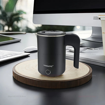 500ML Stainless Steel Portable Electric Kettle — Travel Water Boiler Pot for Hotel, Home, Kitchen, Tea, and Coffee