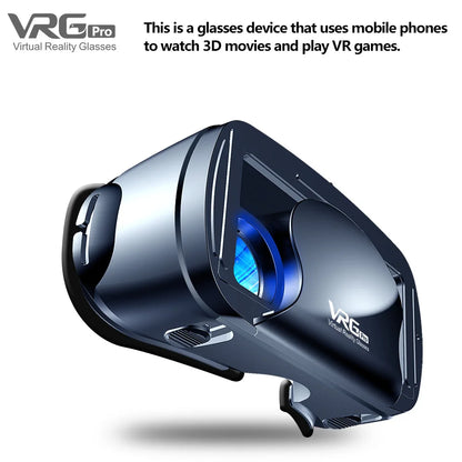3D VR Headset – Virtual Reality Smart Glasses Helmet for Smartphones with Controllers and 7-Inch Lenses
