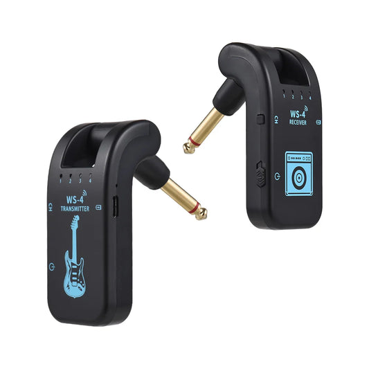 2.4G Wireless Guitar System – Transmitter & Receiver Set for Electric Guitar & Bass, 48K/16bit Real-Time Audio Transmission
