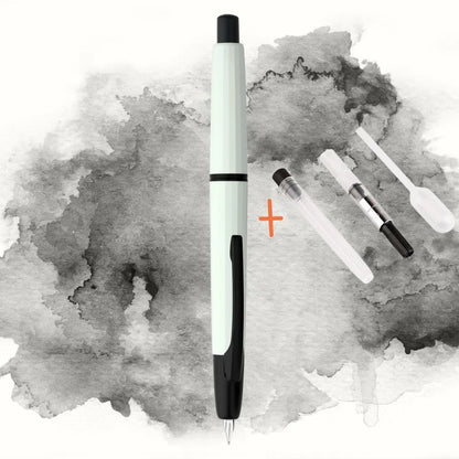 MAJOHN A2 Press Fountain Pen - Retractable EF Nib 0.4mm Resin Ink Pen with Converter, Lighter than A1, Perfect for Writing and Christmas Gift
