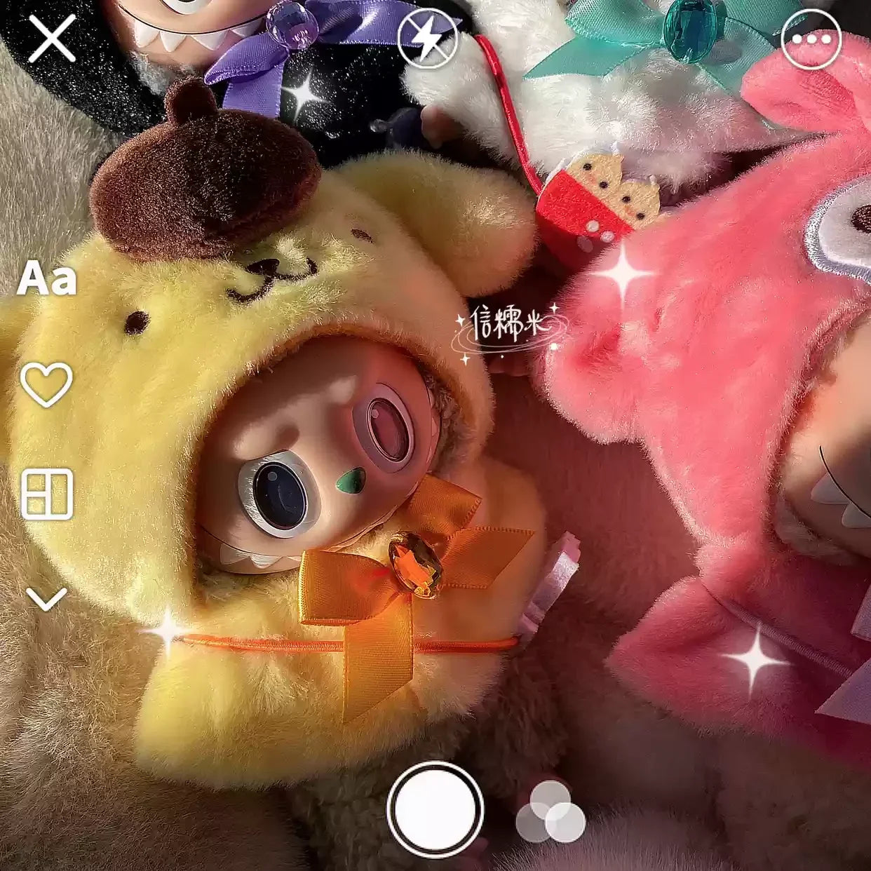 Labubu HelloKitty Clothes Suit – Sitting Party Cape Dress & Monster Vinyl Doll Outfit with Hat and Accessories