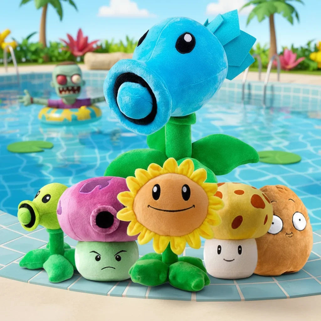 Plants vs Zombies Plush Toy Set – Sunflower, Peashooter & Kernel-pult Soft Figures Pillow for Kids Christmas Gift