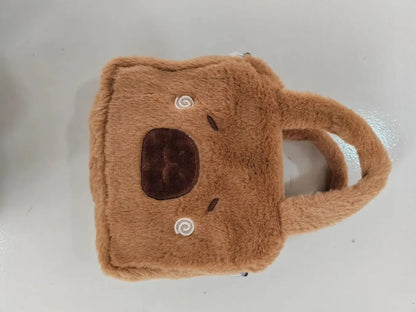 Cartoon Plush Crossbody Bag - Cute Kapybara Plush Doll Handbag, Anime Peripheral, Children's Coin Bag