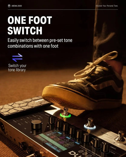 Donner Arena 2000 Multi-Effect Pedal – 278 Effects, IR AMP, Drum Looper, MIDI In, Software App for Electric Guitar