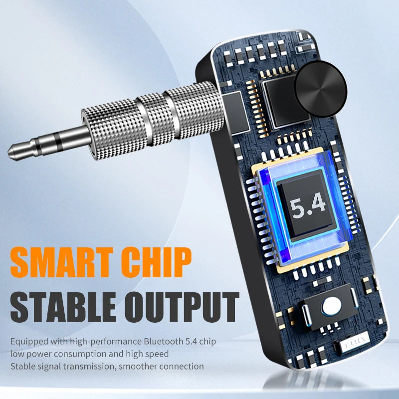 2 in 1 Bluetooth 5.4 Audio Receiver & Transmitter – HiFi Stereo Wireless Adapter with Mic & 3.5mm AUX for Car, Airplane, TV, PC, Speaker