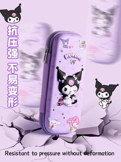 Sanrio 3D Kuromi, My Melody & Cinnamoroll Pencil Case - Large Capacity Cartoon Stationery Bag for Students