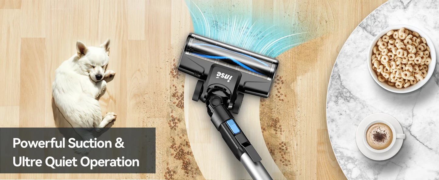 INSE Cordless Vacuum Cleaner - 6 in 1, 20Kpa Suction, Lightweight Stick Vacuum with 2200mAh Rechargeable Battery for Home Cleaning