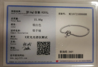 New 925 Sterling Silver Snake Chain Charm Bracelet – Fits Original 925 Pendant Charms & Beads, Heart Bracelet Jewelry for Women