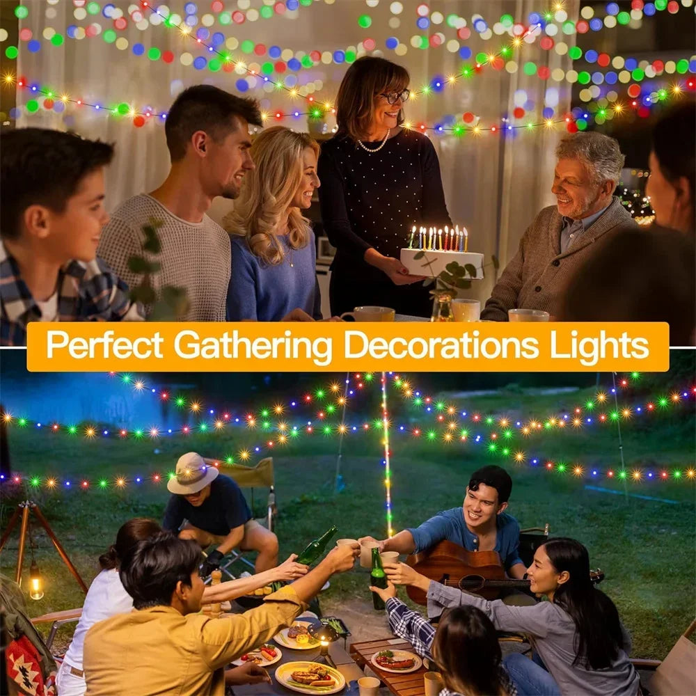 1000 LED Green Wire Fairy String Lights | Waterproof Christmas Tree & Holiday Decor, US/EU Plug 110V/220V