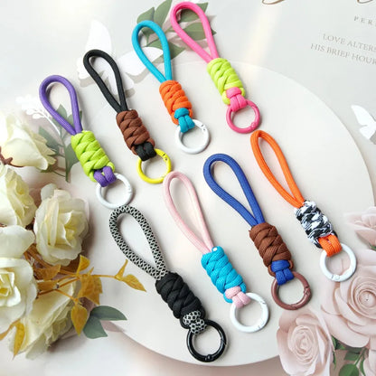 Fashionable Braided Lanyard Keychain: Creative Anti-Lost Knot Rope Strap for Women's Phone Cases and Car Keys - DIY Accessories with Fashion Keyring