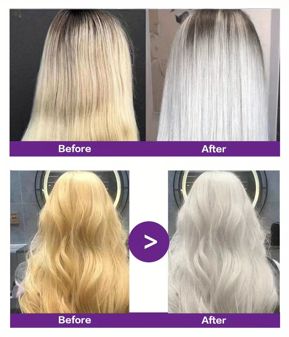 300ml Purple Color Fixing Shampoo – Long-Lasting Hair Dye, Gray Coverage, Fade Yellow After Bleach, Non-Irritating Hair Care