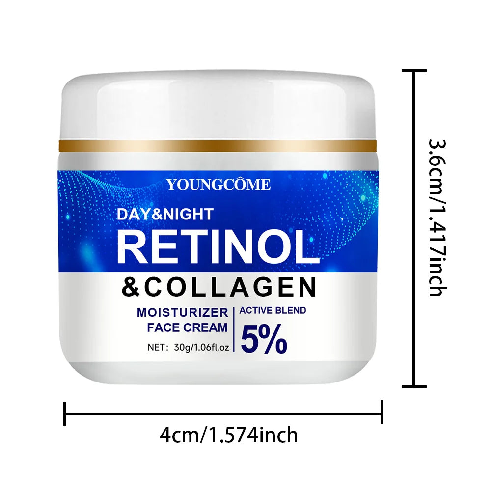 Collagen Retinol Hyaluronic Acid Facial Cream – Anti-Wrinkle, Brightening, Pore-Tightening Moisturizer