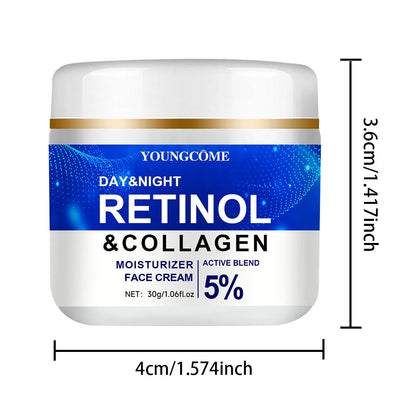 Collagen Retinol Hyaluronic Acid Facial Cream – Anti-Wrinkle, Brightening, Pore-Tightening Moisturizer