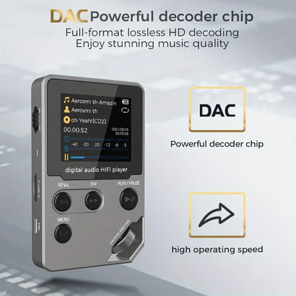 C5 8GB Bluetooth MP3 Music Player – Lossless Sound, Zinc Alloy Body, Rotary Controls, FM Radio & Voice Recorder