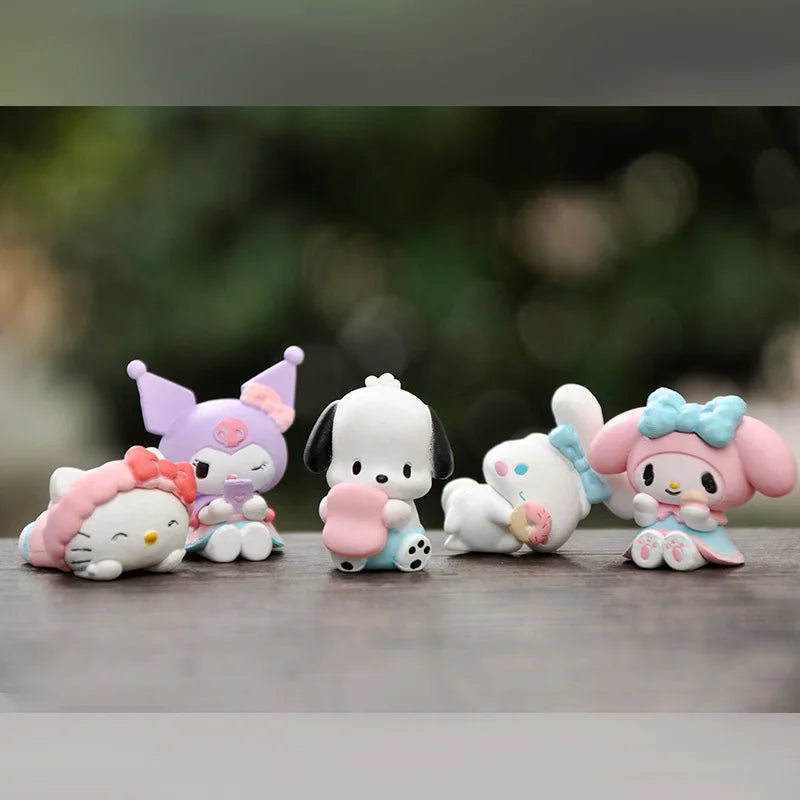 New 5pcs Sanrio Cinnamoroll Action Figures – Kawaii Anime Toy Set for Tabletop Decoration & Kids Gifts