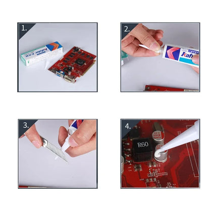 Kafuter K-704 Silicone Industrial Adhesive 45g – RTV Rubber Glue Black, White & Transparent for DIY Panels