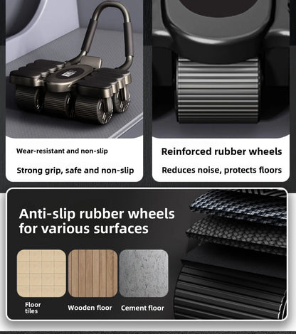 Updated Six-Wheel Eight-Knee Abdominal Wheel – PU Rebound Fitness Equipment for Home Exercise