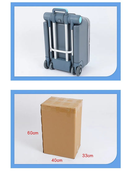 Kids Ride-On Stroller Travel Suitcase – Multifunction Waterproof & Wear-Resistant Luggage Trunk for Children