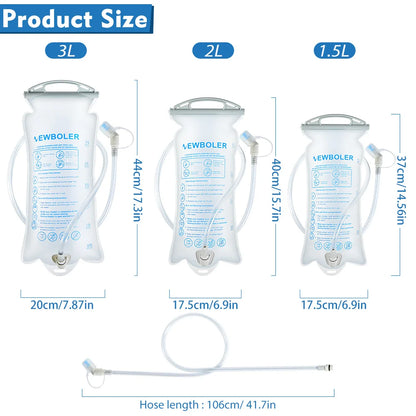 NEWBOLER Outdoor Sport Water Bladder — 1.5L/2L/3L TPU Soft Flask for Camping, Running & Biking