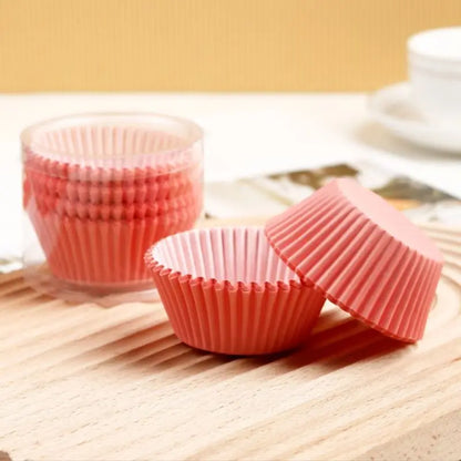 100pcs Disposable Muffin & Egg Tart Cups – Heat-Resistant Thickened Paper Cupcake Liners for Baking
