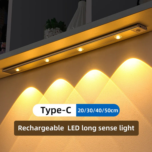 Wireless LED Motion Sensor Night Light – Ultra-Thin USB Lamp for Kitchen, Cabinet, Wardrobe & Bedroom Indoor Lighting