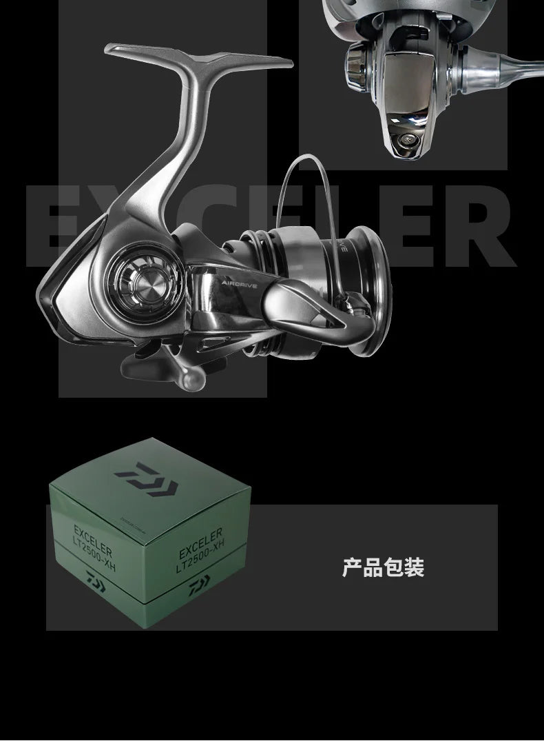 2023 DAIWA EXCELER LT Spinning Fishing Reel 5+1BB Drag 12kg Baitcasting Saltwater & Freshwater Reel