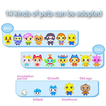 Tamagotchi Color Screen Electronic Virtual Pet - Interactive Pocket Game for Kids and Girls