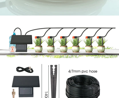 Tuya WiFi Solar Smart Drip Irrigation System — Remote Control Watering Kit for Garden & Balcony Plants