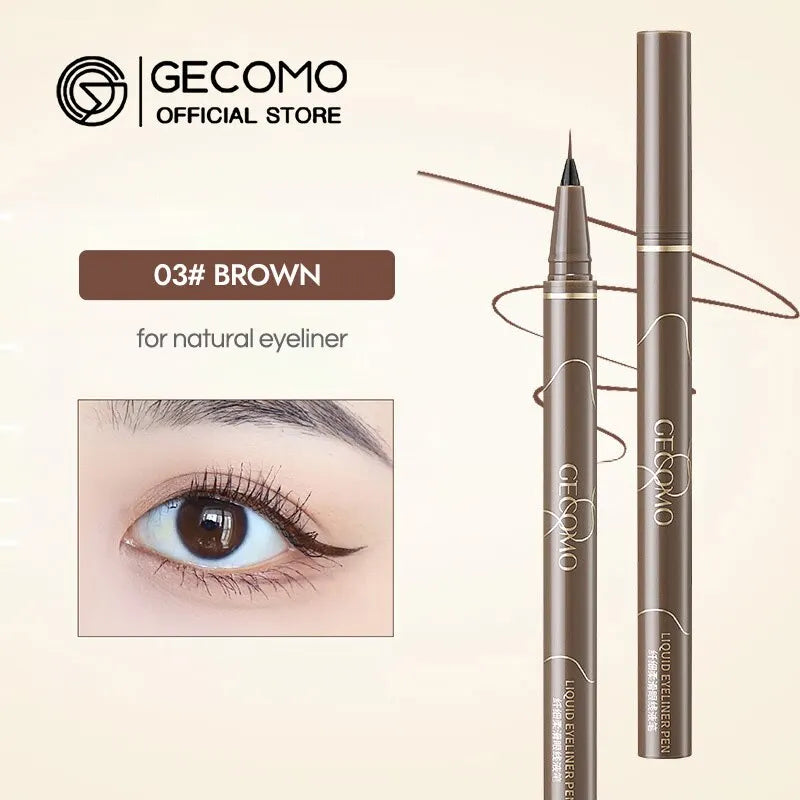 GECOMO 0.01mm Liquid Eyeliner – Super Slim, Waterproof, Quick-Dry, Long-Lasting & No-Smudge Pencil