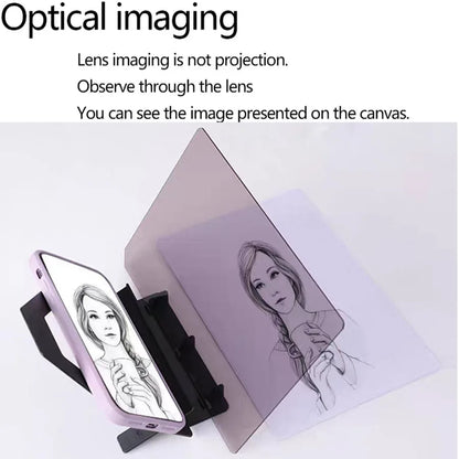 Portable Optical Drawing Copy Board – Imitation Tracing with Projection Screen, Learning Tool for Mobile and Tablet