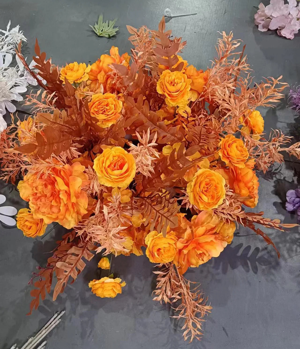 60cm Artificial Flower Wreath – Wedding Table Centerpiece & Backdrop Decoration