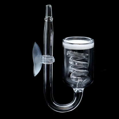 Glass CO2 Diffuser for Aquarium — Spiral Carbon Dioxide Atomizer with Suction Cup