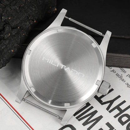 Militado ML05 Vintage Quartz Watch 38mm with VH31 Movement, Domed Sapphire Crystal, AR Coating & Luminous Dial