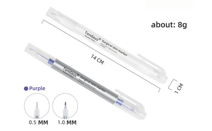 Professional Surgical Sterile Skin Marker Pen – Microblading Tattoo Eyebrow & Lip Marker with Measuring Ruler Set