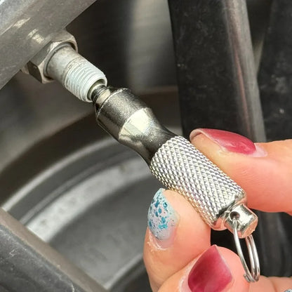 Universal Stainless Steel Tire Repair Screwdriver & Valve Wrench with Key Ring – Car & Motorcycle Tire Repair Tool