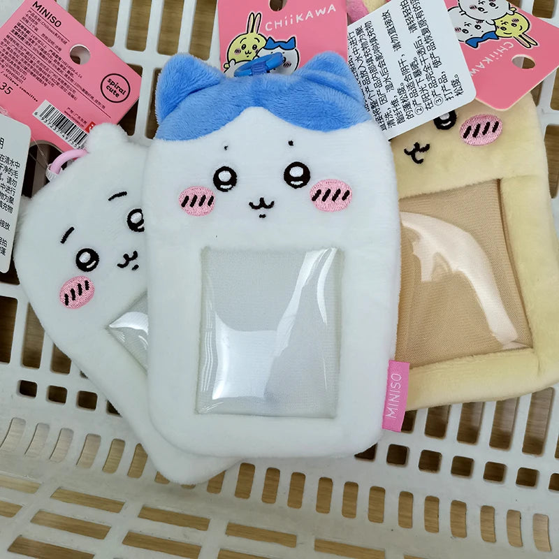 Cute Chiikawa Plush Keychain Card Holder – Portable Waterproof Anime Purse for Girls & Women