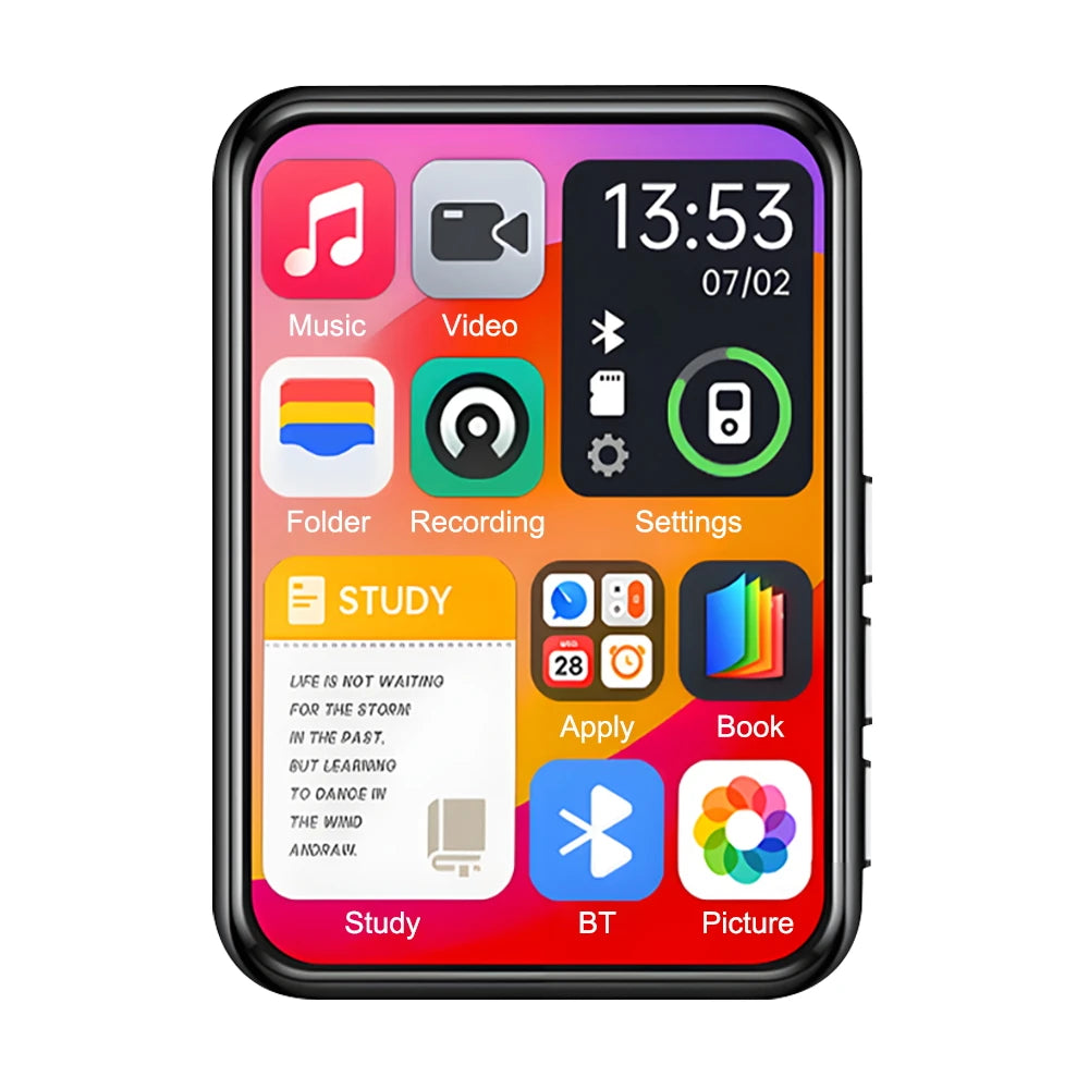 32GB MP3 Player with 2.4" Touch Screen & Bluetooth 5.4 – HiFi Music Player with Speaker, Recorder, Ebook & Photo Viewer