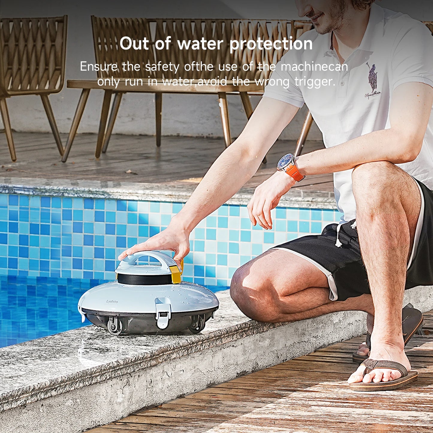 Lydsto Cordless Robotic Pool Cleaner - Automatic Swimming Pool Vacuum, Wireless Operation, Auto-Parking Feature