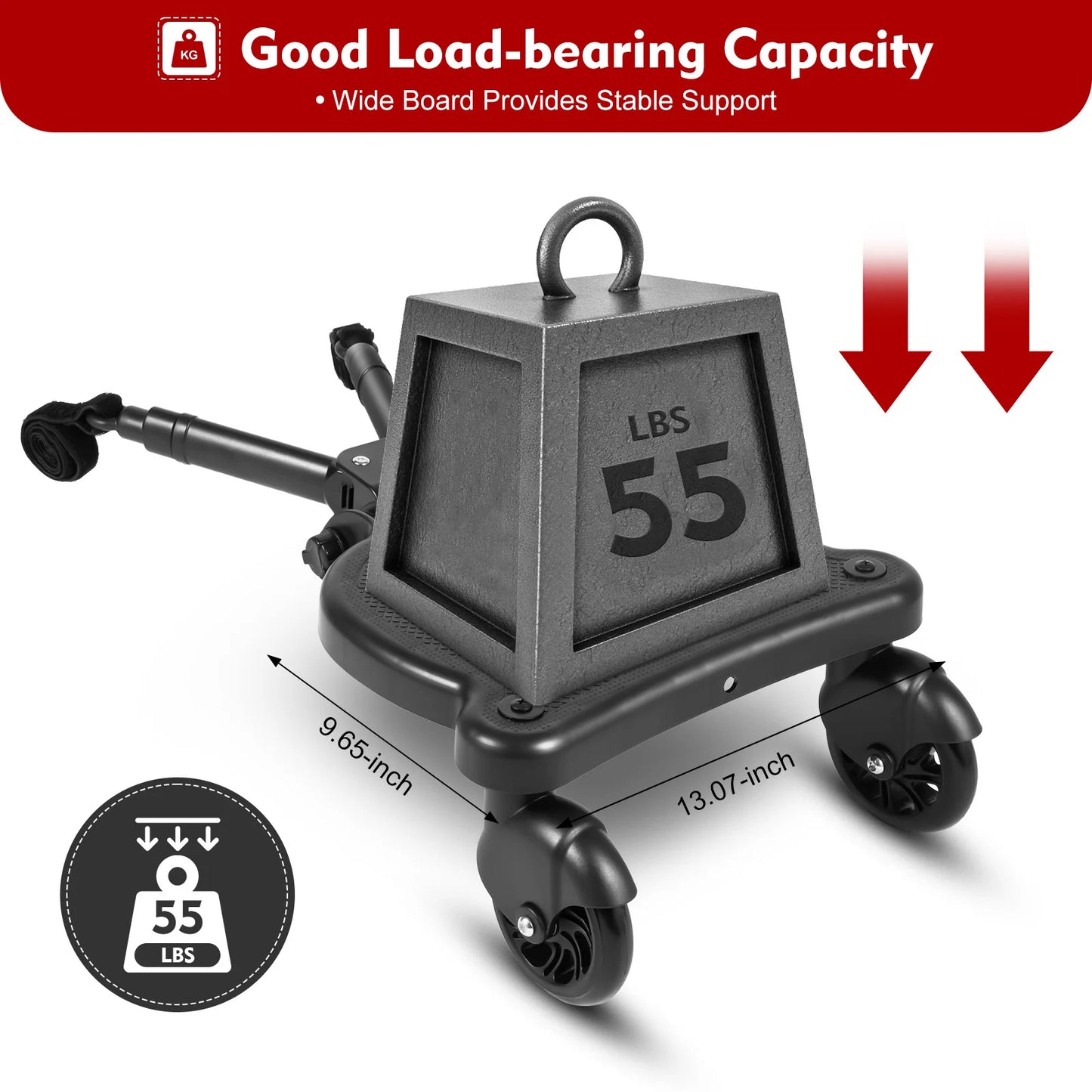 2-in-1 Universal Stroller Buggy Board with Detachable Seat – Pram Pedal Adapter for Kids, 25kg Load Capacity