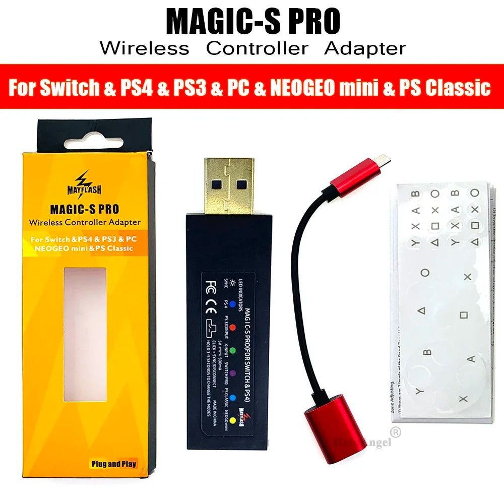 Mayflash Magic S Pro 2 USB Wireless Controller Adapter – JoyCon for NS ...