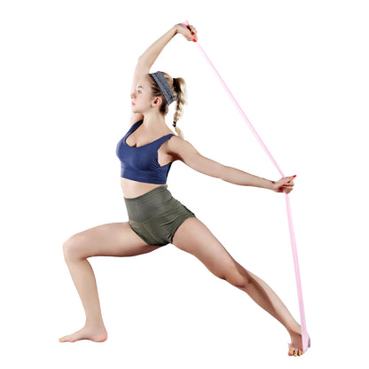 Yoga Pilates Resistance Band - Long Training Stretch Bands for Physical Therapy & Lower Body Strength - Elastic Exercise Bands for Home