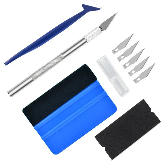 10pcs Car Wrapping Tools Kit: Vinyl Scraper, Cutter, Film Squeegee, Spatulas - Window Tinting & Plastic Wrap Tools